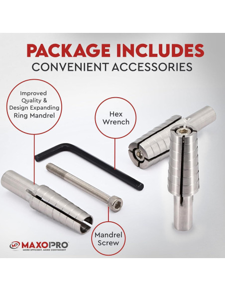 Juego de 3 Mandriles de Anillo Expandible MaxoPro 4-14