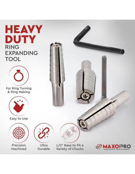 Juego de 3 Mandriles de Anillo Expandible MaxoPro 4-14