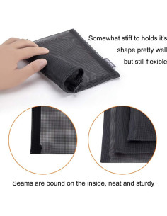 HRX Paquete 6 Bolsas de Maquillaje Malla Nylon Negro A5 A6 2