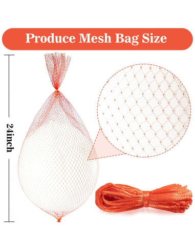 Sukh 90 Bolsas de Malla Reutilizables 60 cm Rojo