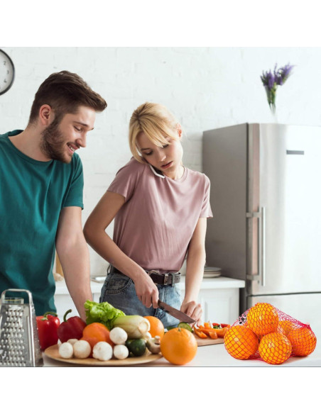 Sukh 90 Bolsas de Malla Reutilizables 60 cm Rojo