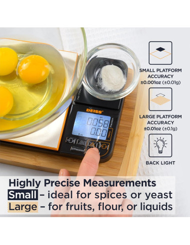 Balanza Digital de Cocina Deiss Doble Plataforma 4.99 kg