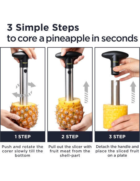 Cortador y Sacador de Piña Deiss PRO Acero Inoxidable 2 en 1