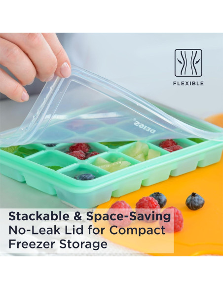 Bandeja de Hielo Deiss PRO con Tapa 2 Pack Silicona