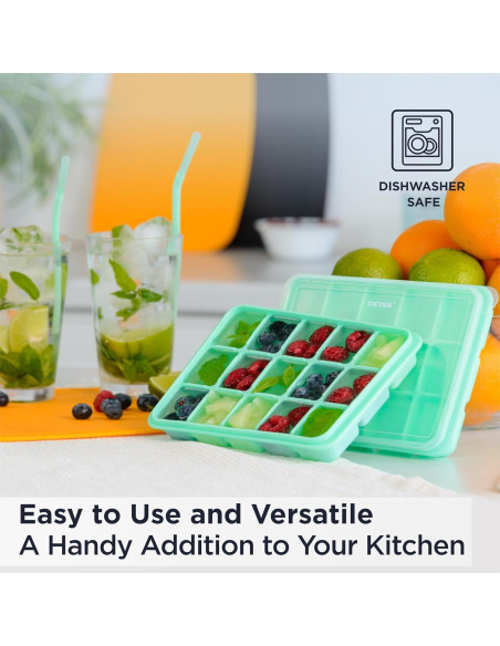 Bandeja de Hielo Deiss PRO con Tapa 2 Pack Silicona