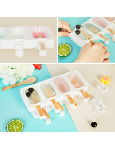 Conjunto de Moldes para Paletas Ouddy Life Silicona 8 Cavidades