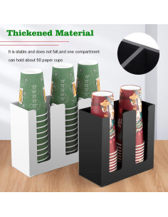Dispensador de Tazas de Papel Tirifer 2 Compartimentos Acrílico 2