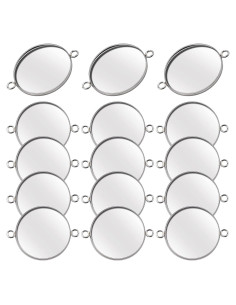 20 Bandejas de Colgante Redondas KMOSPAD 25 mm Acero Inoxidable