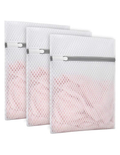 3 Bolsas de Lavandería Malla Panal Muchfun 23x30cm Duraderas