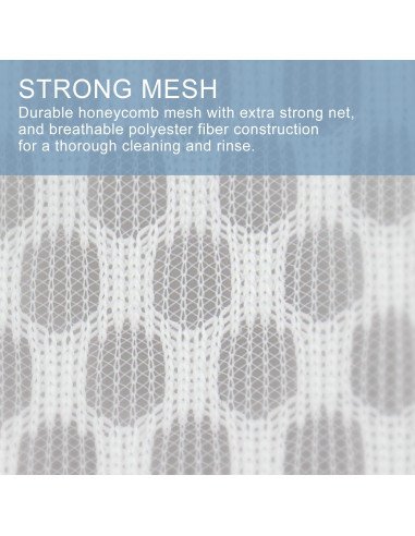 3 Bolsas de Lavandería Malla Panal Muchfun 23x30cm Duraderas