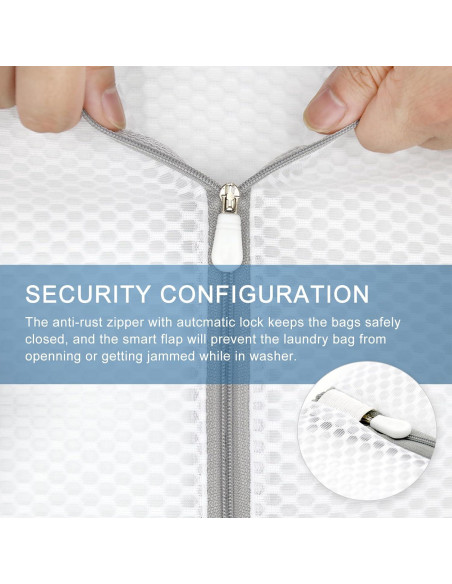 3 Bolsas de Lavandería Malla Panal Muchfun 23x30cm Duraderas