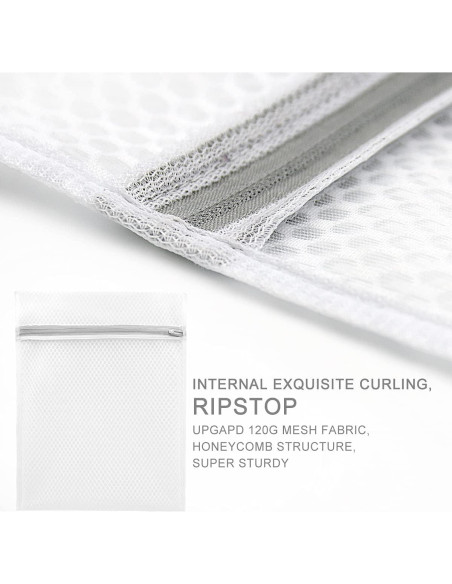 3 Bolsas de Lavandería Malla Panal Muchfun 23x30cm Duraderas