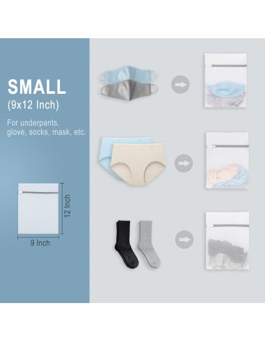 3 Bolsas de Lavandería Malla Panal Muchfun 23x30cm Duraderas