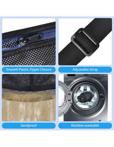 Bolsa de gimnasio Mildbeer malla cruzada 30x15x30 cm negra