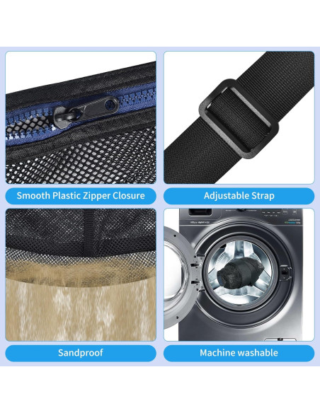 Bolsa de gimnasio Mildbeer malla cruzada 30x15x30 cm negra