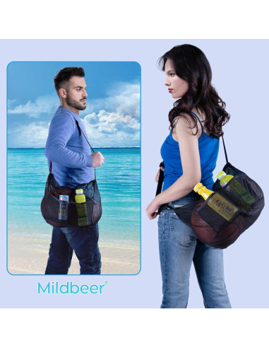 Bolsa de gimnasio Mildbeer malla cruzada 30x15x30 cm negra