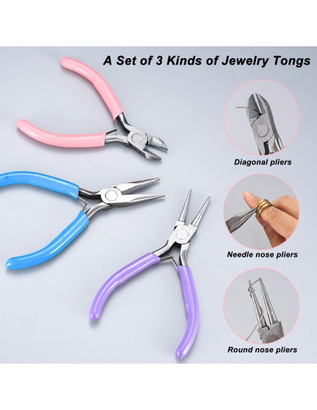 Juego de Alicates de Joyería MUZHUPGUZ 3 Piezas Acero Inoxidable