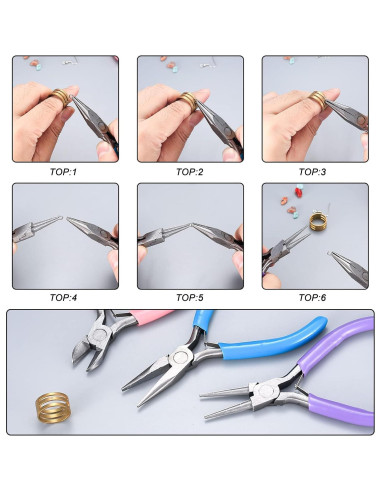 Juego de Alicates de Joyería MUZHUPGUZ 3 Piezas Acero Inoxidable