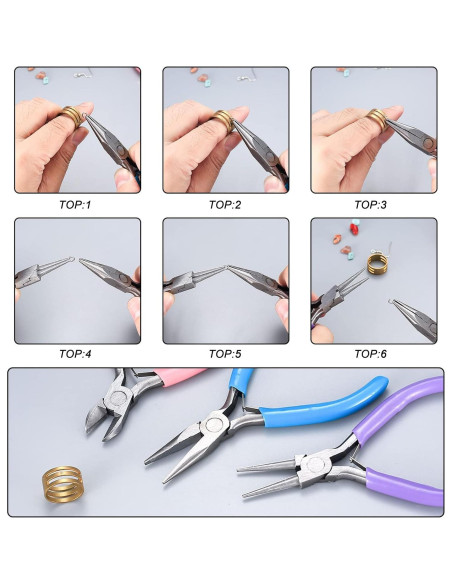 Juego de Alicates de Joyería MUZHUPGUZ 3 Piezas Acero Inoxidable