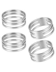 Paquete de 4 Abridores de Anillos de Salto Aiyorse 19mm Plata