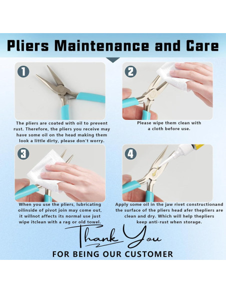 Juego de Alicates de Joyería MUZHUPGUZ 3 Piezas Acero Inoxidable