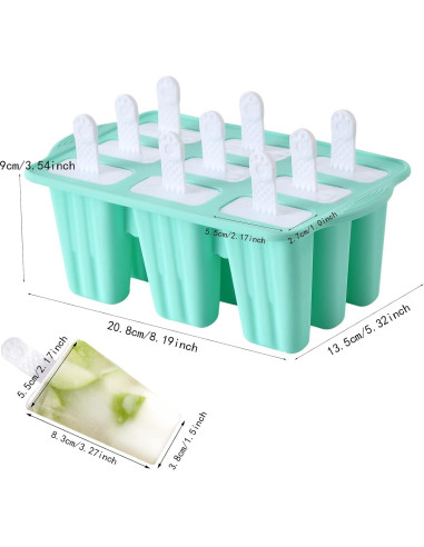 Moldes de Paletas de Silicona Bell Dream 12 Cavidades Verde