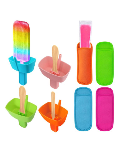 AIERSA Set 8 Soportes y Fundas para Paletas Niños Silicona