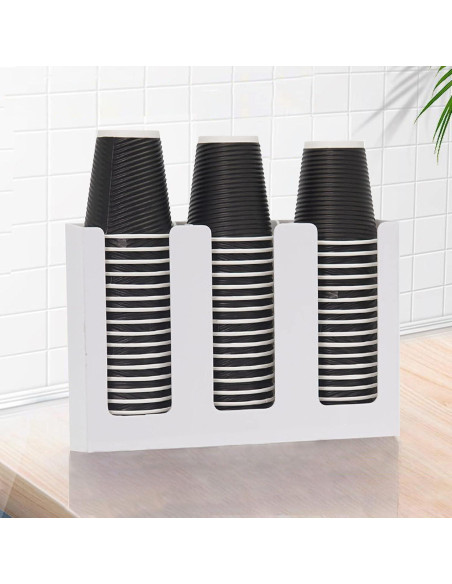 Dispensador de Tazas de Papel Tirifer 3 Compartimentos Blanco