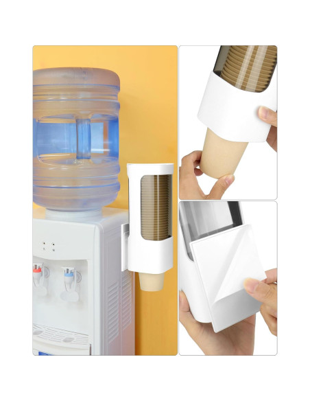 Dispensador de Tazas de Pared QWORK, 2 Soportes Higiénicos