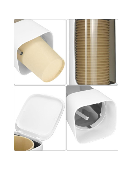 Dispensador de Tazas de Pared QWORK, 2 Soportes Higiénicos