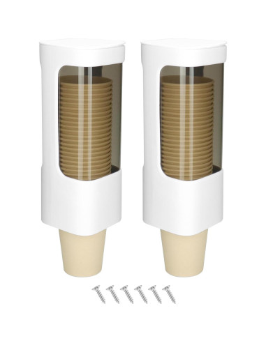 Dispensador de Tazas de Pared QWORK, 2 Soportes Higiénicos