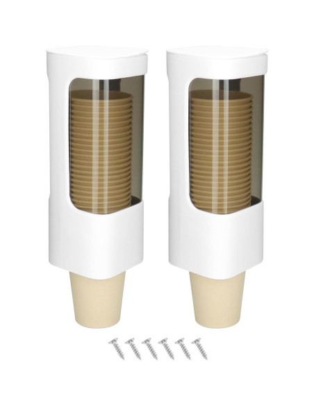 Dispensador de Tazas de Pared QWORK, 2 Soportes Higiénicos