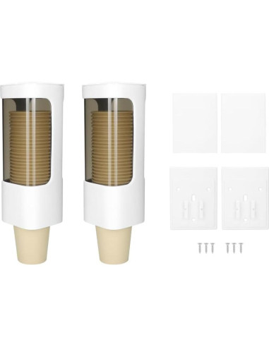 Dispensador de Tazas de Pared QWORK, 2 Soportes Higiénicos