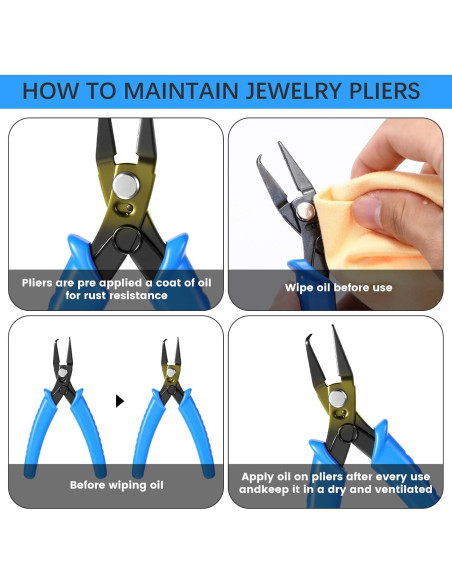 Alicates de Anillo Abierto InnoHHustle - 2 Pcs, Azul, 20x12 cm