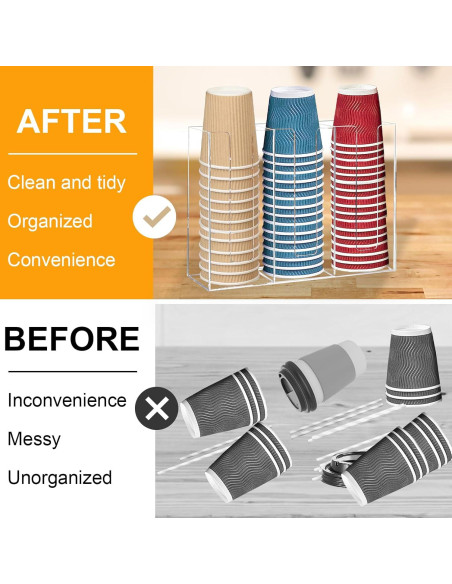 Dispensador de Tazas de Café Teemuday 3 Compartimentos Acrílico