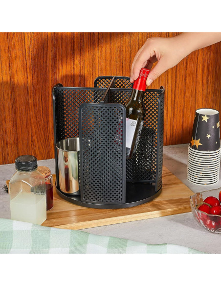 Dispensador de Tazas de Papel Hoolerry 2 Pcs Negro 4 Compartimentos