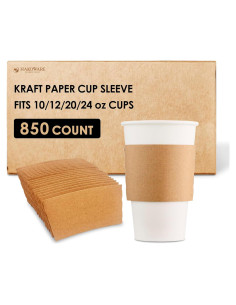 850 Mangas de Papel Kraft Harvest Pack para Tazas Calientes