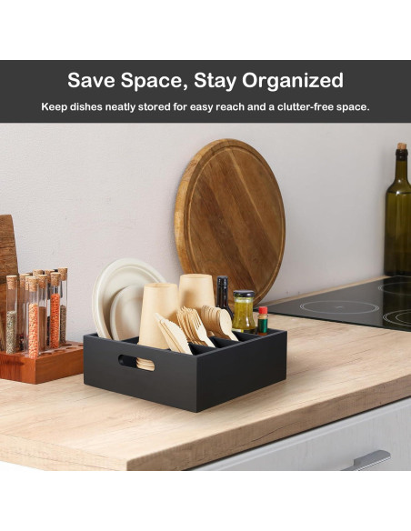 Caddy de Utensilios Negro GCWSTJK con 6 Compartimentos