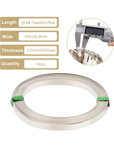 Alambre Bezel Plano 6m 5mm BENECREAT Plata Níquel Joyería 2