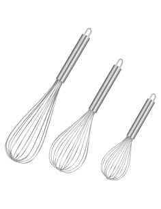 Set de Batidores de Acero Inoxidable Kisuwye 3 Piezas 20-30 cm