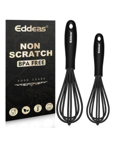 Batidor Mini de Silicona Eddeas 2 Pcs 14 y 19 cm Negro