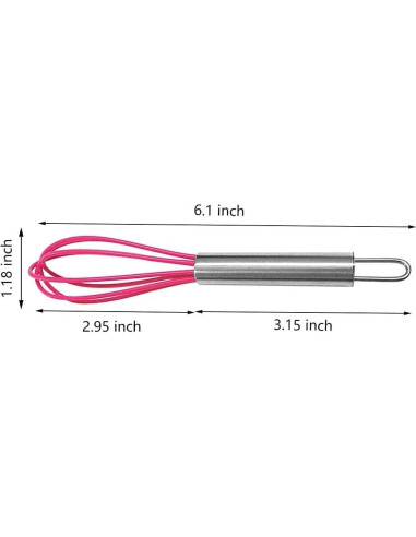 Paquete de 4 Mini Batidores de Silicona Bmgnedav 15.5 cm