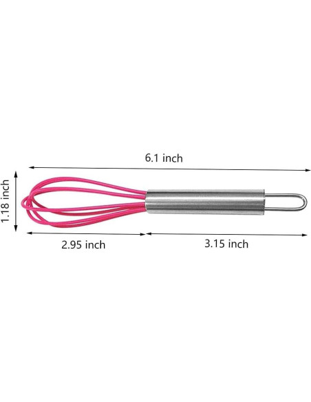 Paquete de 4 Mini Batidores de Silicona Bmgnedav 15.5 cm