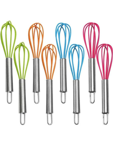 Paquete de 4 Mini Batidores de Silicona Bmgnedav 15.5 cm