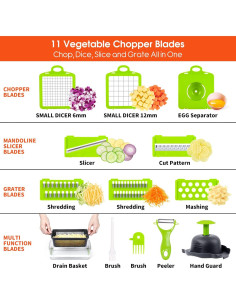 Picador de Verduras SNIFITAR 14 en 1 Acero Inoxidable Gris 2