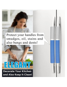 Cubiertas para Manijas de Refrigerador ELCOOR 5PCS Azul/Gris 2
