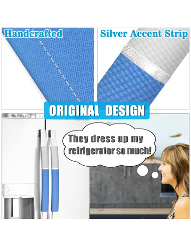 Cubiertas para Manijas de Refrigerador ELCOOR 5PCS Azul/Gris