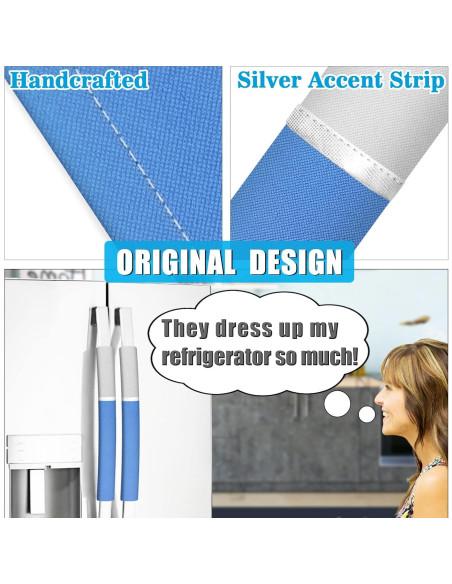 Cubiertas para Manijas de Refrigerador ELCOOR 5PCS Azul/Gris