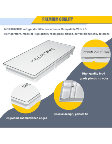 Cubierta Filtro Aire Iexcauw MCR66849208 para Refrigerador LG