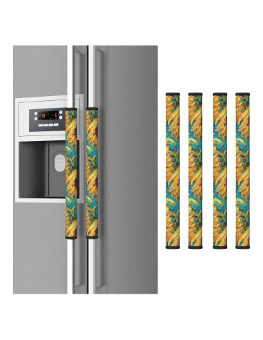 4 Fundas para Manijas de Refrigerador NeuKim Girasol 40x14 cm